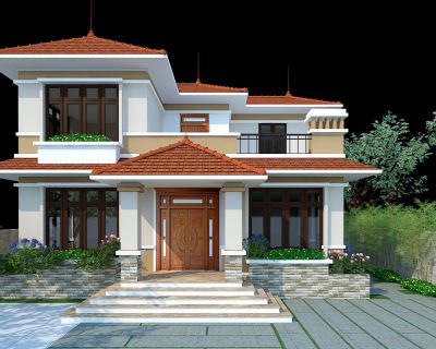 THIẾT KẾ BIỆT THỰ VƯỜN 2 TẦNG, KHU ĐÔ THỊ MỚI, TỈNH VĨNH PHÚC